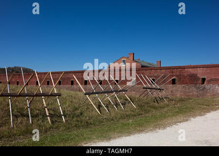 L'entrée et les obstacles de Fort Clinch State Park en Floride Banque D'Images