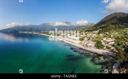 Golden Beach incroyable sur Thassos, Mer Égée, Grèce Banque D'Images