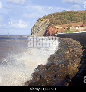 La côte à Blue Anchor, près de Minehead, Somerset, England, UK. Banque D'Images