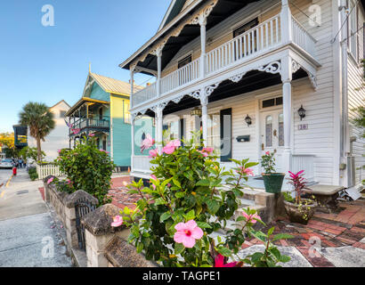 La vieille ville historique de la section de St Augustine en Floride Amériques plus vieille ville Banque D'Images