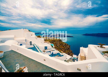 L'île de Santorin en Grèce, l'une des plus belles destinations de voyage du monde. Banque D'Images