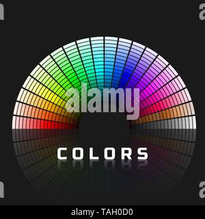 Ensemble discret de nuances de brun et gris. Palette de couleurs en demi-cercle. Spectre de couleur arc-en-ciel. Vector illustration isolé sur fond sombre Illustration de Vecteur