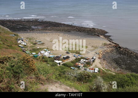 Vestiges de l'harbour, Port Mulgrave, municipalité de Scarborough, North Yorkshire, Angleterre, Grande-Bretagne, Royaume-Uni, UK, Europe Banque D'Images
