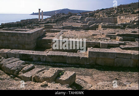Péninsule de Sinis, Sardaigne, Italie. Tharros zone archéologique (tirée de film Dia Fujichrome Velvia) Banque D'Images