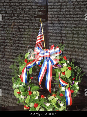 Vietnam Veterans Memorial Wall à la Vietnam Veterans Memorial, le National Mall, Washington DC, États-Unis d'Amérique Banque D'Images