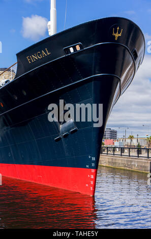 Le MV Fingal, un luxueux hôtel flottant amarré en permanence à Leith Docks à Édimbourg Banque D'Images