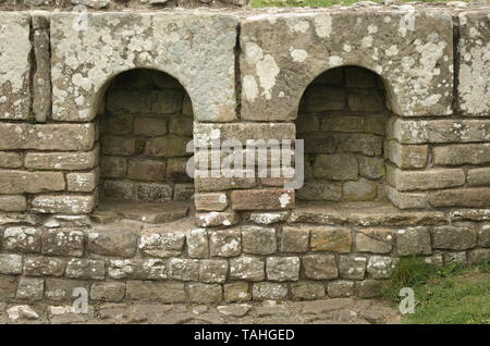 Les alcôves baignoire au fort romain de Chesters et Museum, Royaume-Uni Hexham Banque D'Images