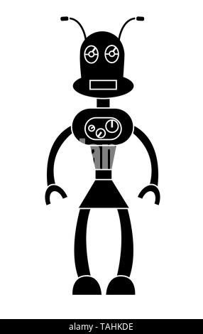 Fille Robot caractère simple. Illustration vectorielle stock Illustration de Vecteur