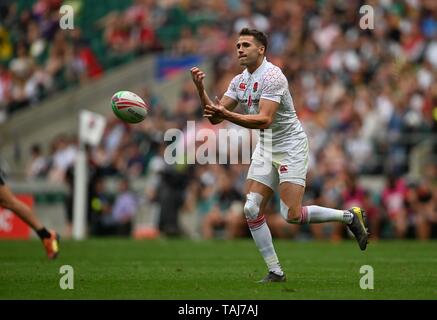 Twickenham. Londres. UK. 25 mai 2019. Monde HSBC rugby à 7 séries. Ollie Lindsay-Hague (Angleterre). 25/05/2019. Credit : Sport en images/Alamy Live News Banque D'Images