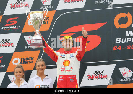 Winton, Victoria, Australie. 26 mai 2019 Championnat Supercars australien vierge.Aider Camion Course SuperSprint Winton -14 -podium en deuxième. Place-No 12 Fabian Coulthard racing pour le Shell V Power Racing Team - Team Penske DJR.Credit Brett Keating/Alamy Live News. Banque D'Images