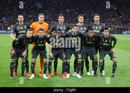 Juventus Turin l'équipe au cours de la Ligue des Champions, quarts de finale 1ère manche, match de football entre l'AFC Ajax et la Juventus FC le 10 avril 2019 Johan Cruijff à ArenA à Amsterdam, Pays-Bas - Photo Laurent Lairys / DPPI Banque D'Images