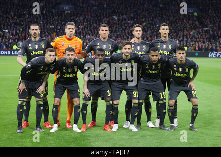 Juventus Turin l'équipe au cours de la Ligue des Champions, quarts de finale 1ère manche, match de football entre l'AFC Ajax et la Juventus FC le 10 avril 2019 Johan Cruijff à ArenA à Amsterdam, Pays-Bas - Photo Laurent Lairys / DPPI Banque D'Images