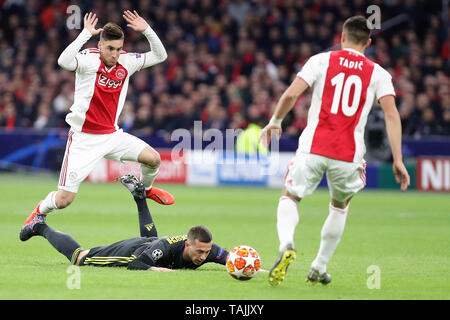 Nicolás Tagliafico d'Ajax Amsterdam pendant la Ligue des Champions, quarts de finale 1ère manche, match de football entre l'AFC Ajax et la Juventus FC le 10 avril 2019 Johan Cruijff à ArenA à Amsterdam, Pays-Bas - Photo Laurent Lairys / DPPI Banque D'Images