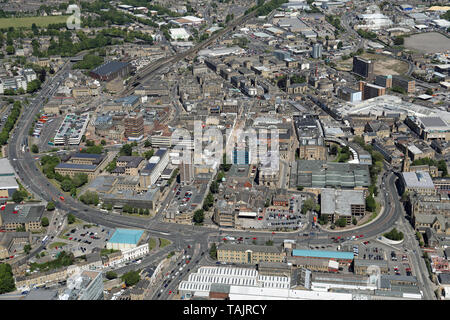 Vue aérienne du centre-ville de Huddersfield, Yorkshire de l'Ouest Banque D'Images