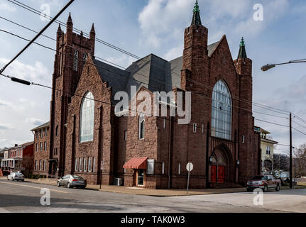Wheeling Island, West Virginia/USA-Mars 7, 2019 : l'historique Thompson United Methodist Church d'abord organisé en 1866. Banque D'Images