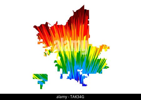 La ville de Fresno (États-Unis d'Amérique, USA, États-Unis, nous, villes des États-Unis, USA)- site est conçu rainbow résumé motif coloré, Ville de Fres Illustration de Vecteur