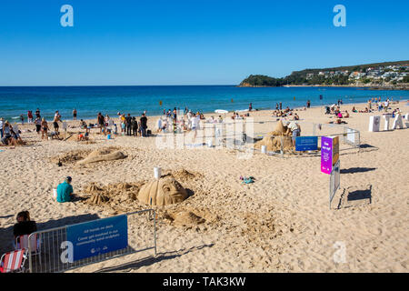 Concours des châteaux de sable sur Manly Beach à Sydney, Australie Banque D'Images