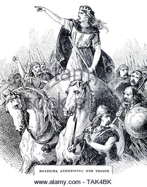 Boudicca était la reine de la tribu celtique britannique Iceni qui a mené un soulèvement contre les forces d'occupation de l'Empire romain dans l'AD60 ou l'AD61 Banque D'Images
