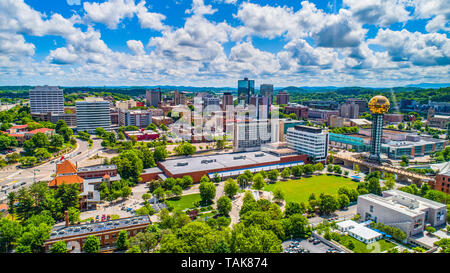 Knoxville, Tennessee, États-Unis Skyline Aerial. Banque D'Images