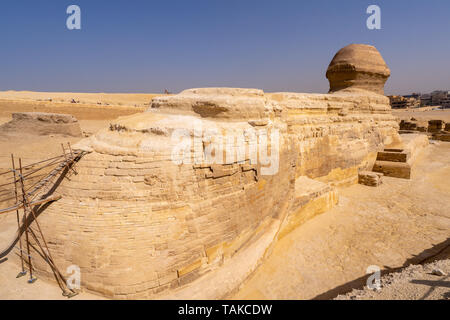 Grand Sphinx de Gizeh à partir de l'arrière. Point de vue inhabituel Banque D'Images