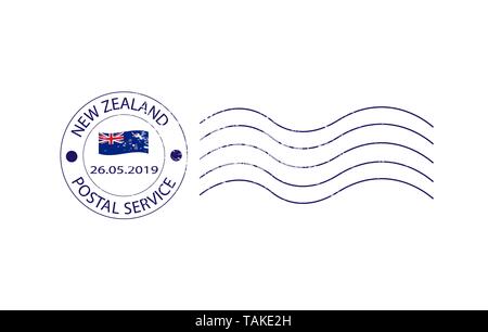 New Zealand Post stamp. Illustration vecteur EPS10 sur fond blanc Illustration de Vecteur