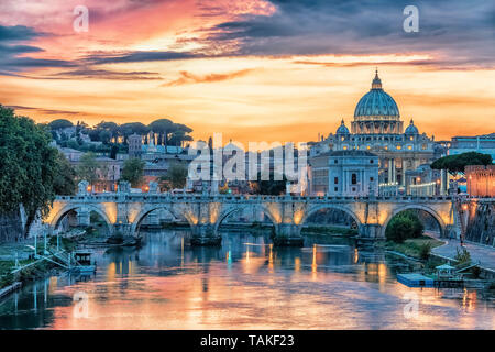 La ville de Rome au coucher du soleil