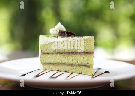 gâteau thé vert Banque D'Images