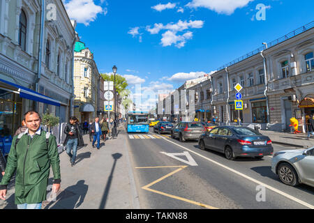 Moscou, Russie - 4 mai. 2019. Vue générale de la rue Maroseyka Banque D'Images