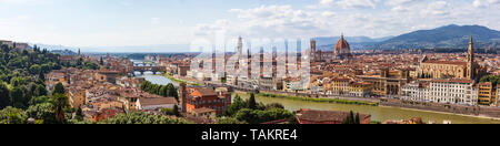 Vue sur Florence montrant les principales attractions Banque D'Images