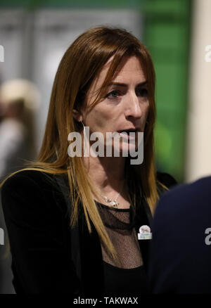 4 candidats indépendants irlandais Changement Clare Daly au centre de comptage dans le RDS, Dublin, le comptage des voix se poursuit dans les élections européennes. Banque D'Images