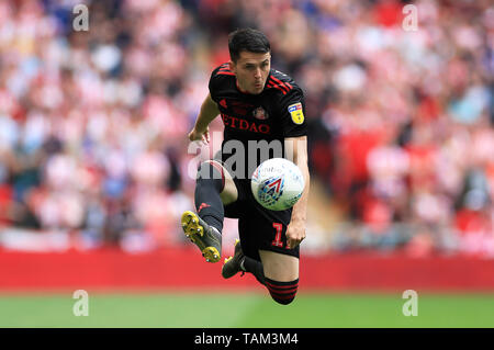 Lewis Morgan de Sunderland lors de la Sky Bet une ligue finale Play-off au stade de Wembley, Londres. Banque D'Images