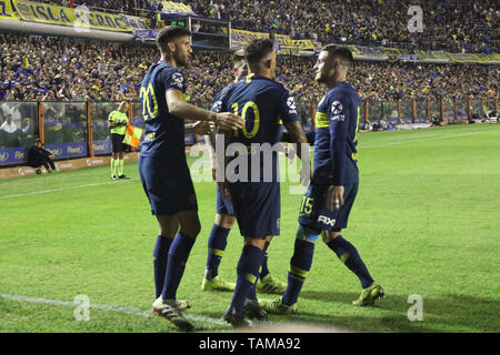 BUENOS AIRES, 26.05.2019 : Lisandro Lopez fête son but lors du match entre Boca Juniors et Argentinos Juniors et de demi-finale de C Banque D'Images