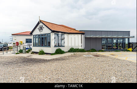 Fin de la ligne de restaurant à Romney, Hythe et Dymchurch Railway Dungeness Station à Dungeness Kent Angleterre Royaume-Uni Banque D'Images