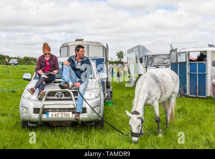 Midleton, Cork, Irlande. 26 mai, 2019.Rachel Meaney et Martin Curran de Tramore avec leur cheval Knocknahorgan Velet au Salon de l'agriculture à Coppingerstown Midleton Co. Cork, Irlande. Crédit : David Creedon/Alamy Live News Banque D'Images