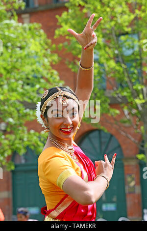 Manchester, UK, le 26 mai, 2019. Le festival indien char de Seigneur Jagenath a lieu dans la ville. Manchester. Crédit : Barbara Cook/Alamy Live News Banque D'Images