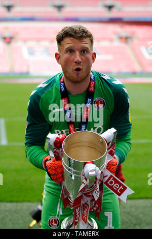 Londres, Royaume-Uni. 26 mai, 2019. Au cours de l'EFL Sky Bet 1 Play-Off ligue match final entre Charlton Athletic et Sunderland au stade de Wembley, Londres, Angleterre le 26 mai 2019. Photo par Carlton Myrie. Usage éditorial uniquement, licence requise pour un usage commercial. Aucune utilisation de pari, de jeux ou d'un seul club/ligue/dvd publications. Credit : UK Sports Photos Ltd/Alamy Live News Banque D'Images