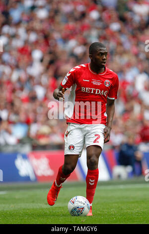 Anfernee Dijksteel de Charlton Athletic au cours de l'EFL Sky Bet 1 Play-Off ligue match final entre Charlton Athletic et Sunderland au stade de Wembley, Londres, Angleterre le 26 mai 2019. Photo par Carlton Myrie. Usage éditorial uniquement, licence requise pour un usage commercial. Aucune utilisation de pari, de jeux ou d'un seul club/ligue/dvd publications. Banque D'Images