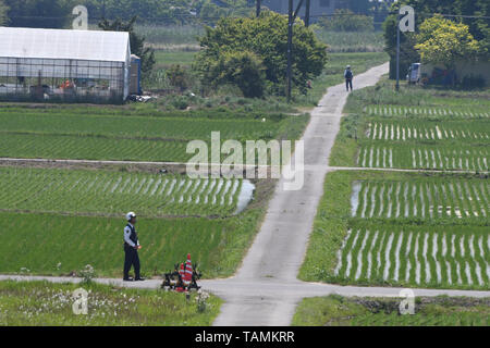 Tokyo, Japon. 26 mai, 2019. Gard de la police toutes les routes autour de Mobara croas Country Club dans la préfecture de Chiba au Japon . Le président américain, Donald Trump et le Premier ministre japonais Shinzo Abe jouer au club le 26 mai 2019. Photo prise le dimanche 26 mai, 2019. Photo par : Ramiro Agustin Vargas Tabares Crédit : Ramiro Agustin Vargas Tabares/ZUMA/Alamy Fil Live News Banque D'Images