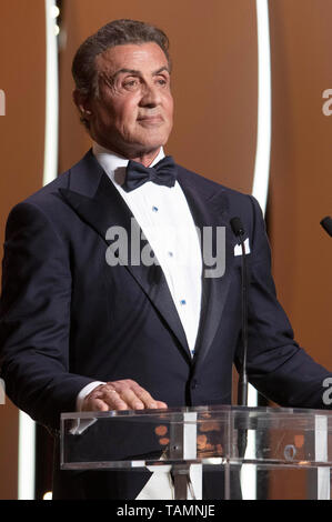 Sylvester Stallone à la cérémonie de remise des prix au cours de la 72e édition du Festival de Cannes au Palais des Festivals le 25 mai 2019 à Cannes, France Banque D'Images