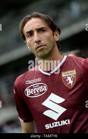 26 mai 2019, Stade Olympique Grande Torino, Turin, Italie, Serie A football, Torino contre Lazio ; Emiliano Moretti de Torino FC à son jeu d'adieu Banque D'Images