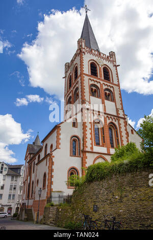 Eglise Saint Pierre à Bacharach, site du patrimoine mondial de l'UNESCO, Vallée du Haut-Rhin moyen, Rhénanie-Palatinat, Allemagne Banque D'Images