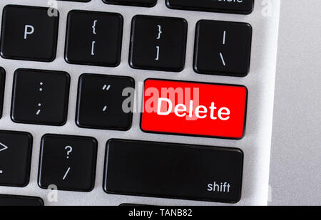 Clavier de l'ordinateur avec le bouton Supprimer mot Banque D'Images