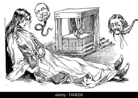 Premier prix de tragédie : jeune femme avec un regard de haine, affaissé sur habillés dans des vêtements avec un cordon à la taille du frère pense à son amoureux infidèle Banque D'Images