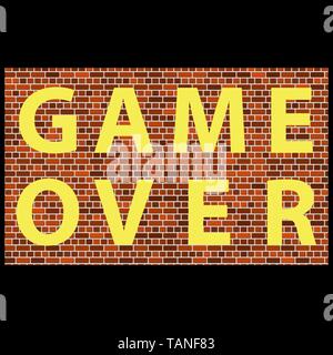 Pixel Retro Game Over signe. Concept de jeu. Écran de jeu vidéo. Illustration de Vecteur