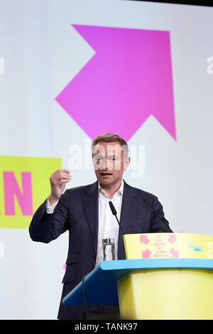 26.04.2019, Berlin, Berlin, Allemagne - Christian Lindner, président fédéral du FDP, durant son discours à la conférence du parti fédéral. 00R190426D389 Banque D'Images