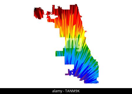 La ville de Chicago (États-Unis d'Amérique, USA, États-Unis, nous, villes des États-Unis, usa) - La carte est conçu rainbow abstract colorful pattern, ville de Ch Illustration de Vecteur