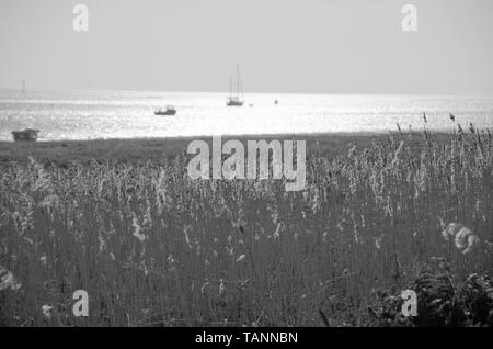 Lytham Windmill et Vue de l'Estuaire Banque D'Images