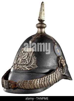 Pare-balles, casques, casque modèle 1848 pour les soldats de la Landwehr (milice) infantry, armoiries une Editorial-Use l'avant, seule Banque D'Images