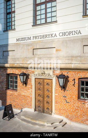 Le Musée Frédéric Chopin est situé dans le Palais Ostrogski à Varsovie, Pologne 2018. Banque D'Images