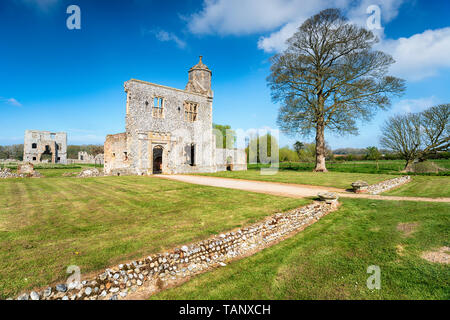 Le 15e siècle ruines du château à Norfolk Baconsthorpe Banque D'Images